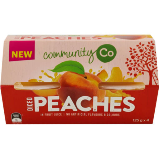 Community Co Diced Peaches in Juice 4 x 125g