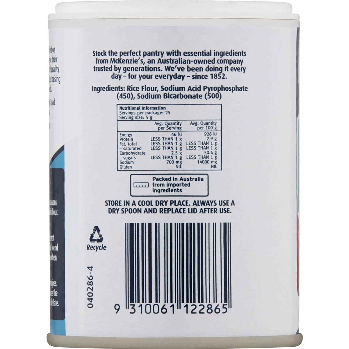 McKenzie's Baking Powder 125g