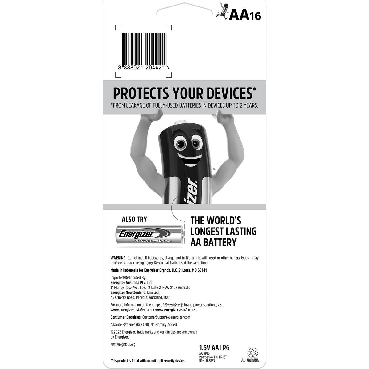 Energizer Max Batteries AA 16pk