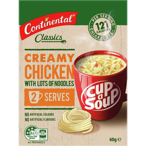 Continental Classics Cup A Soup Creamy Chicken With Lots Of Noodles 60g 2 Serve
