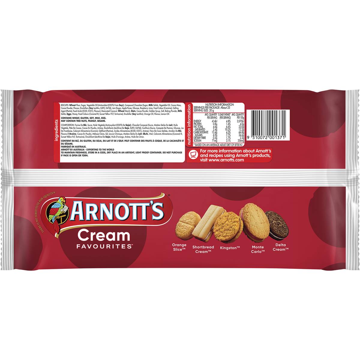 Arnott's Assorted Creams 500g