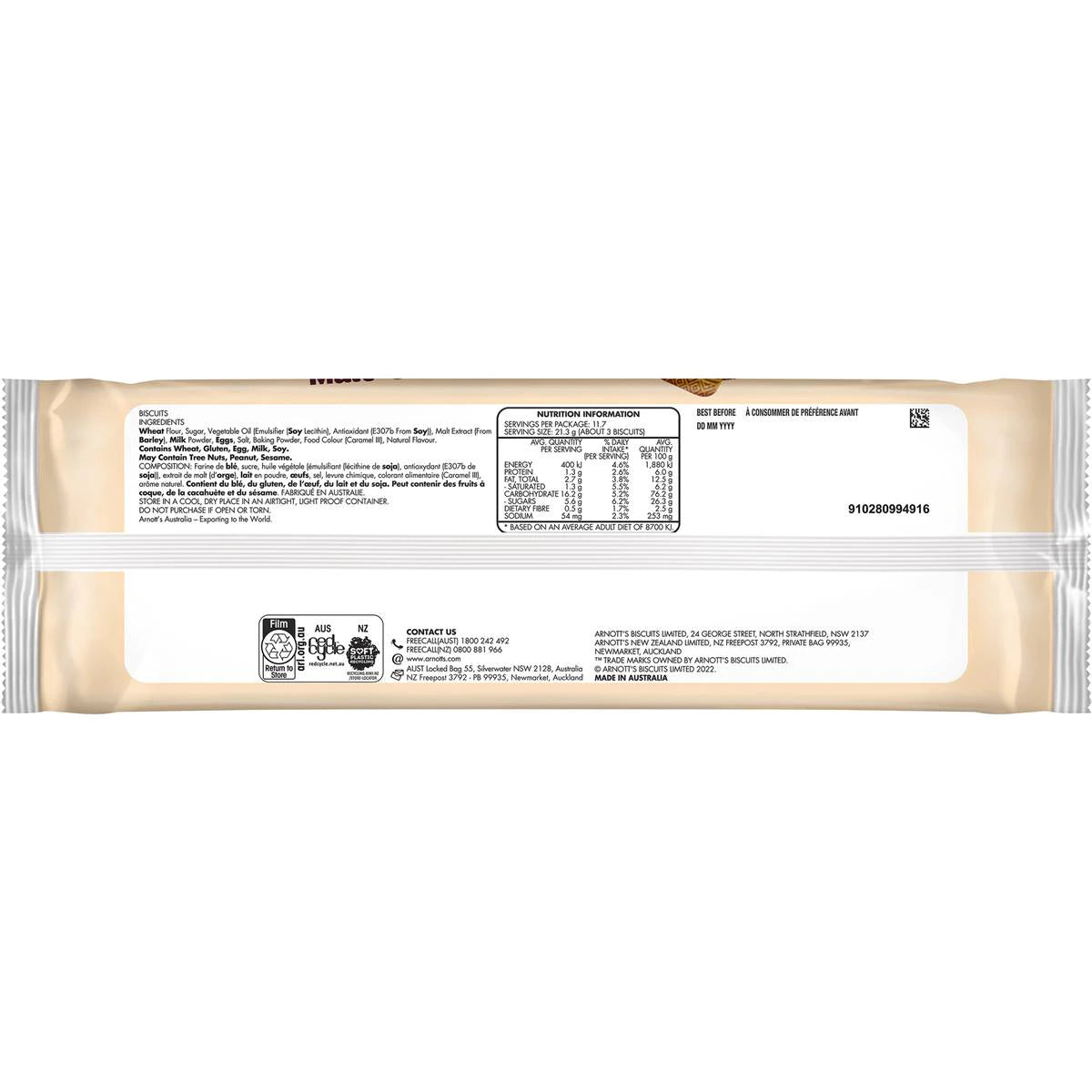 Arnott's Malt 'O' Milk 250g