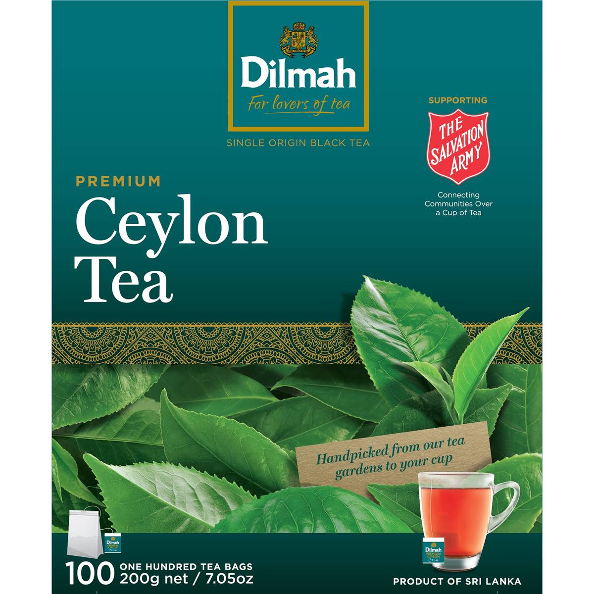 Dilmah Premium Quality Ceylon Tea Bags 100 pack