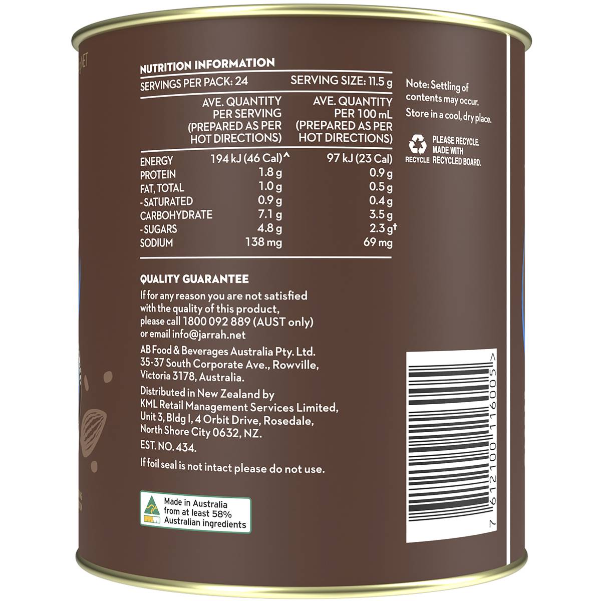 Jarrah Hot Chocolate 322g