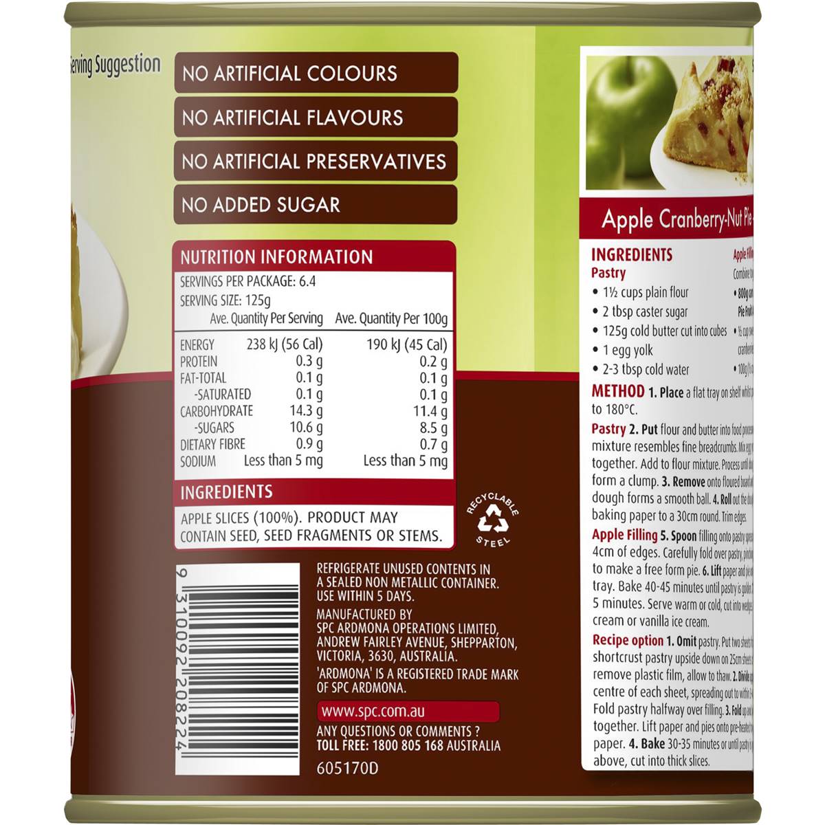 Ardmona Apple Pie Fruit 800g