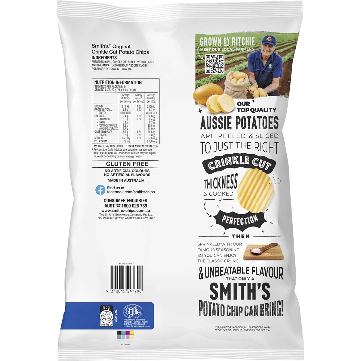 Smith's Original Chips Party Size 380g