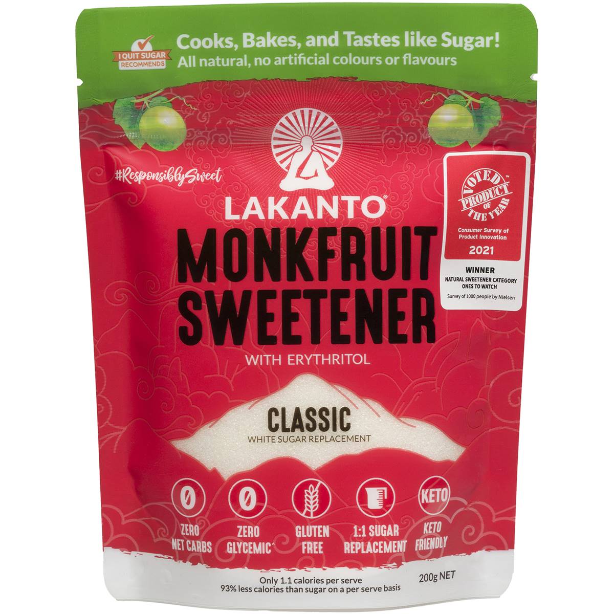 DNO Lakanto Classic Monkfruit Sweetener 200g