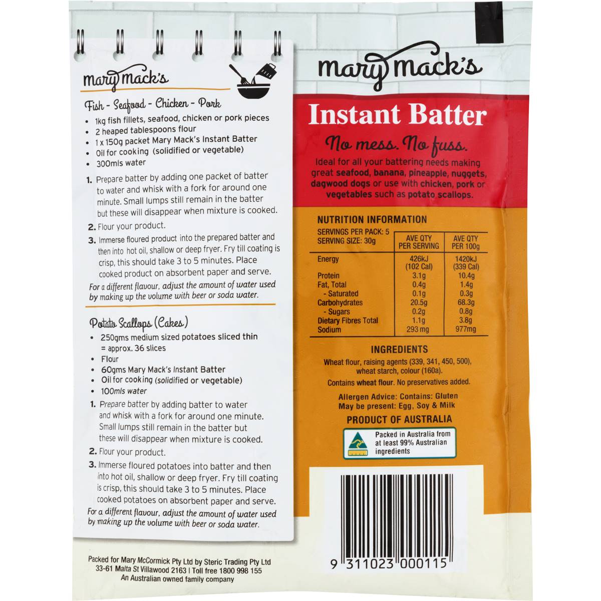 Mary Mack's Instant Batter Mix 150g