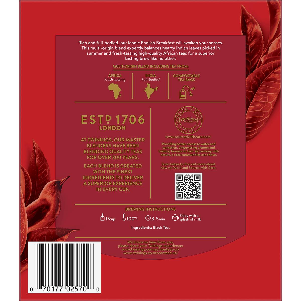Twinings English Breakfast Tea Bags 100pk 200g
