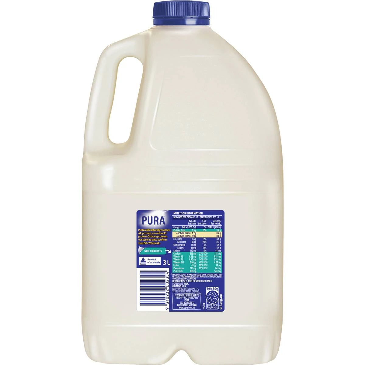 Pura Original Milk 3ltrs