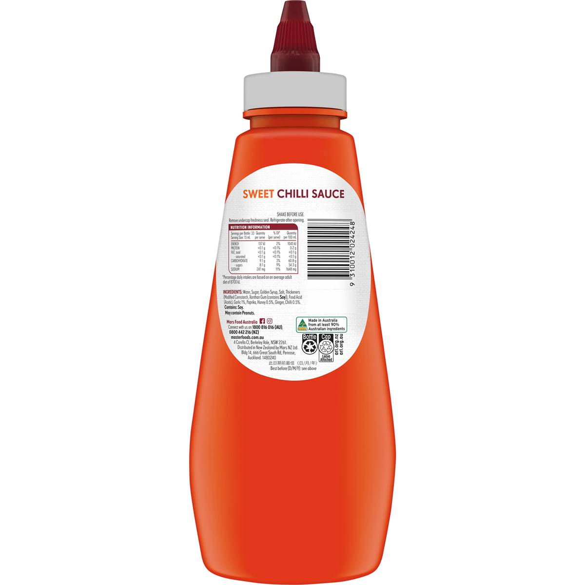 Masterfoods Sweet Chilli Sauce 500ml