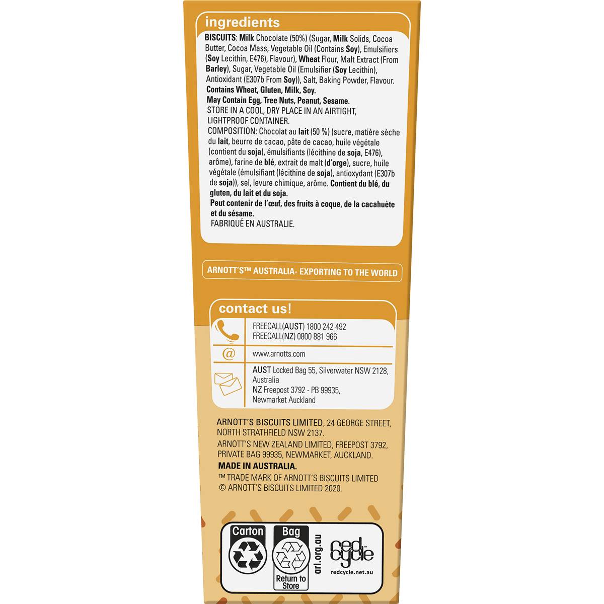 Arnott's TeeVee Malt Sticks 175g