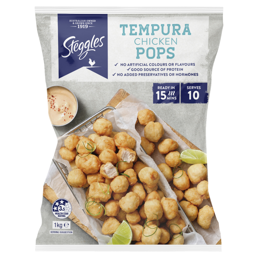 Steggles Frozen Tempura Chicken Breast Pops | 1kg