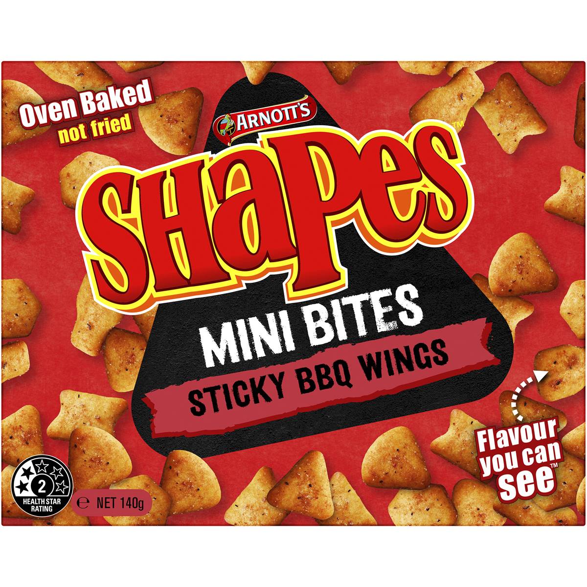 Arnott's Shapes Mini Bites Crackers Sticky Bbq Wings