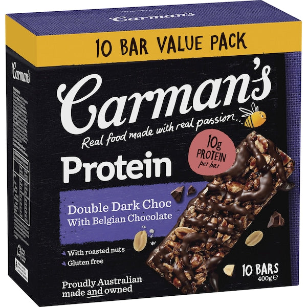 Carman's Protein Bar Double Chocolate Value Pack 10 x 40g
