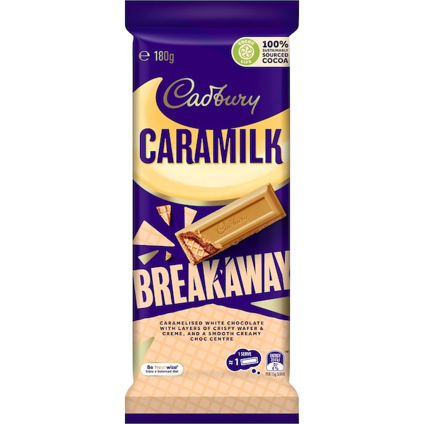 Cadbury Caramilk Breakaway Chocolate Block 180g