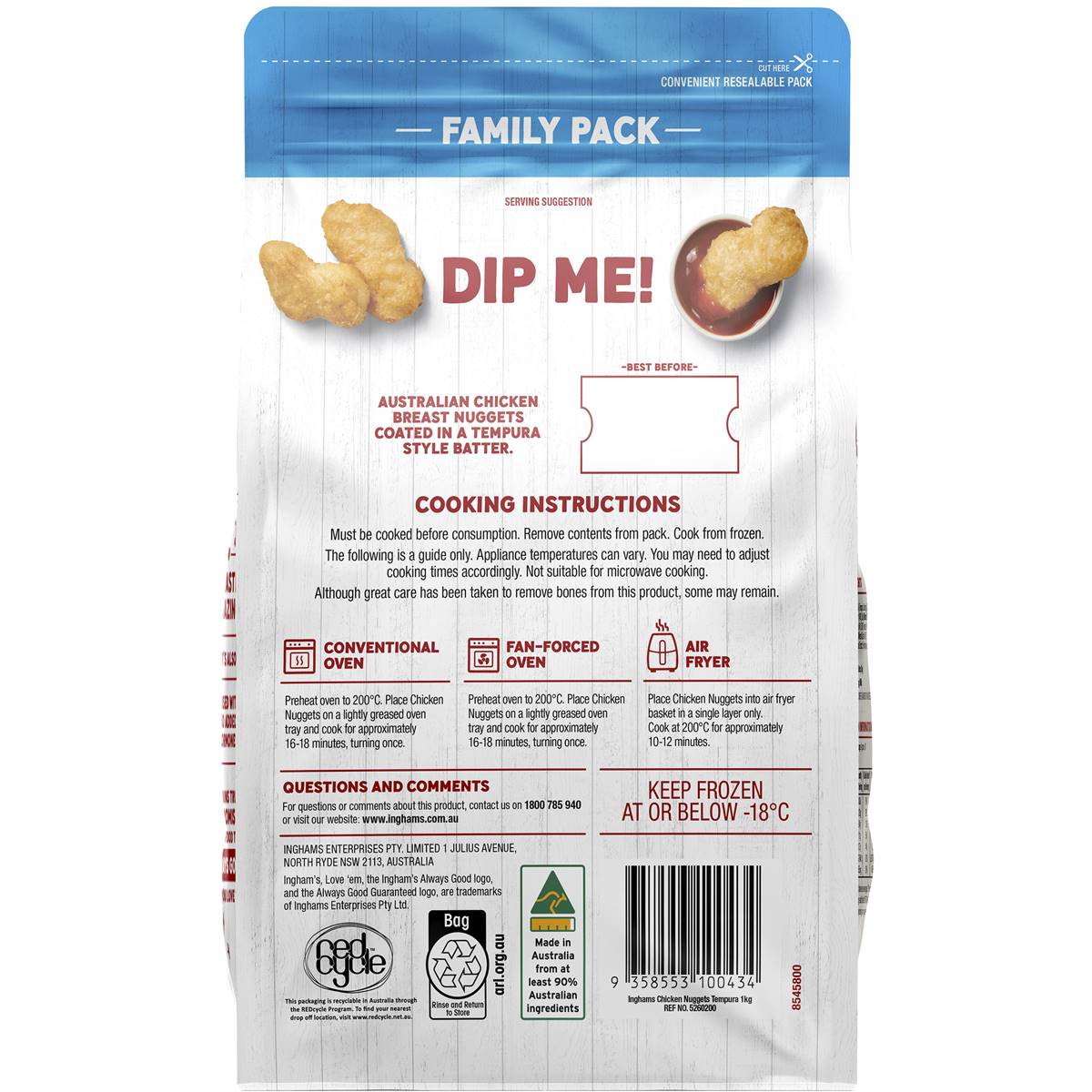 Ingham's Tempura Chicken Nuggets 1kg