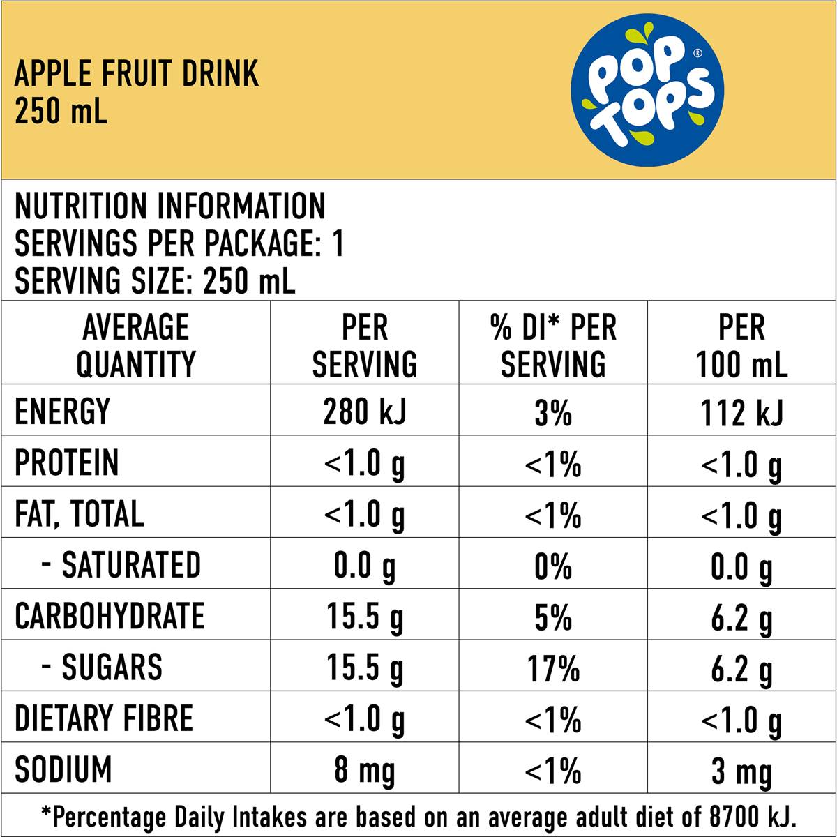 Pop Tops Apple 6 pack
