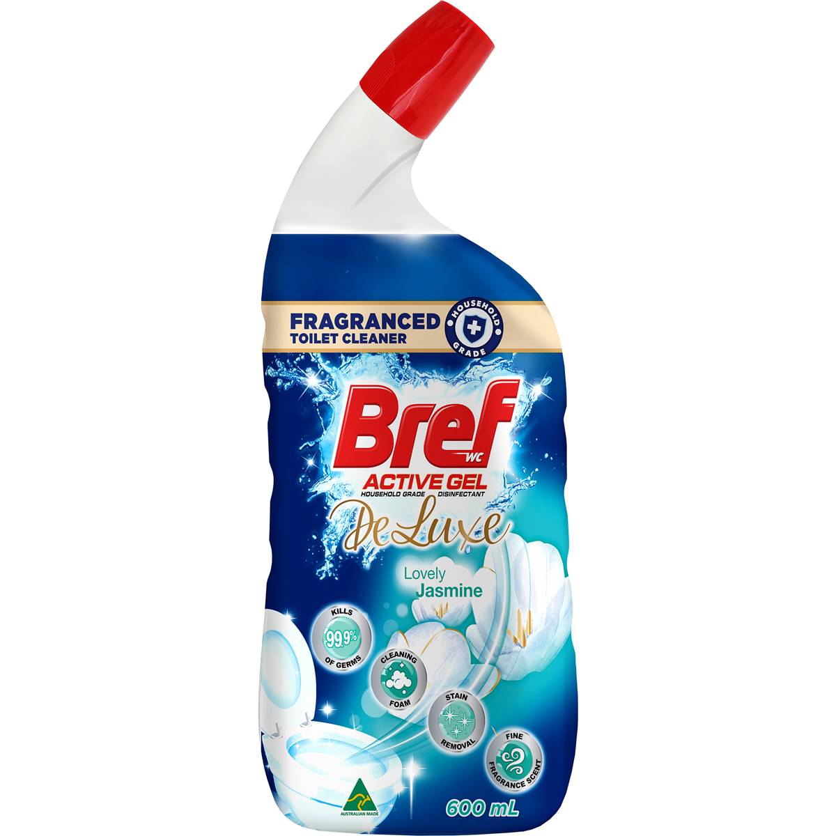 DNO Bref Power Active Gel Toilet Cleaner Lovely Jasmine | 600mL