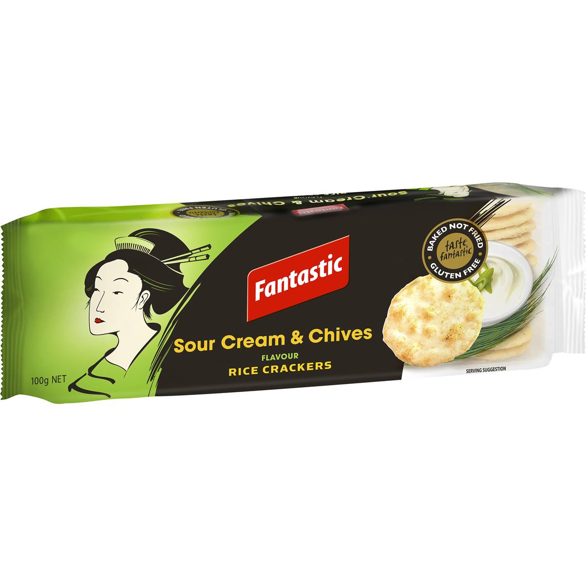Fantastic Rice Crackers Sour Cream & Chives 100g