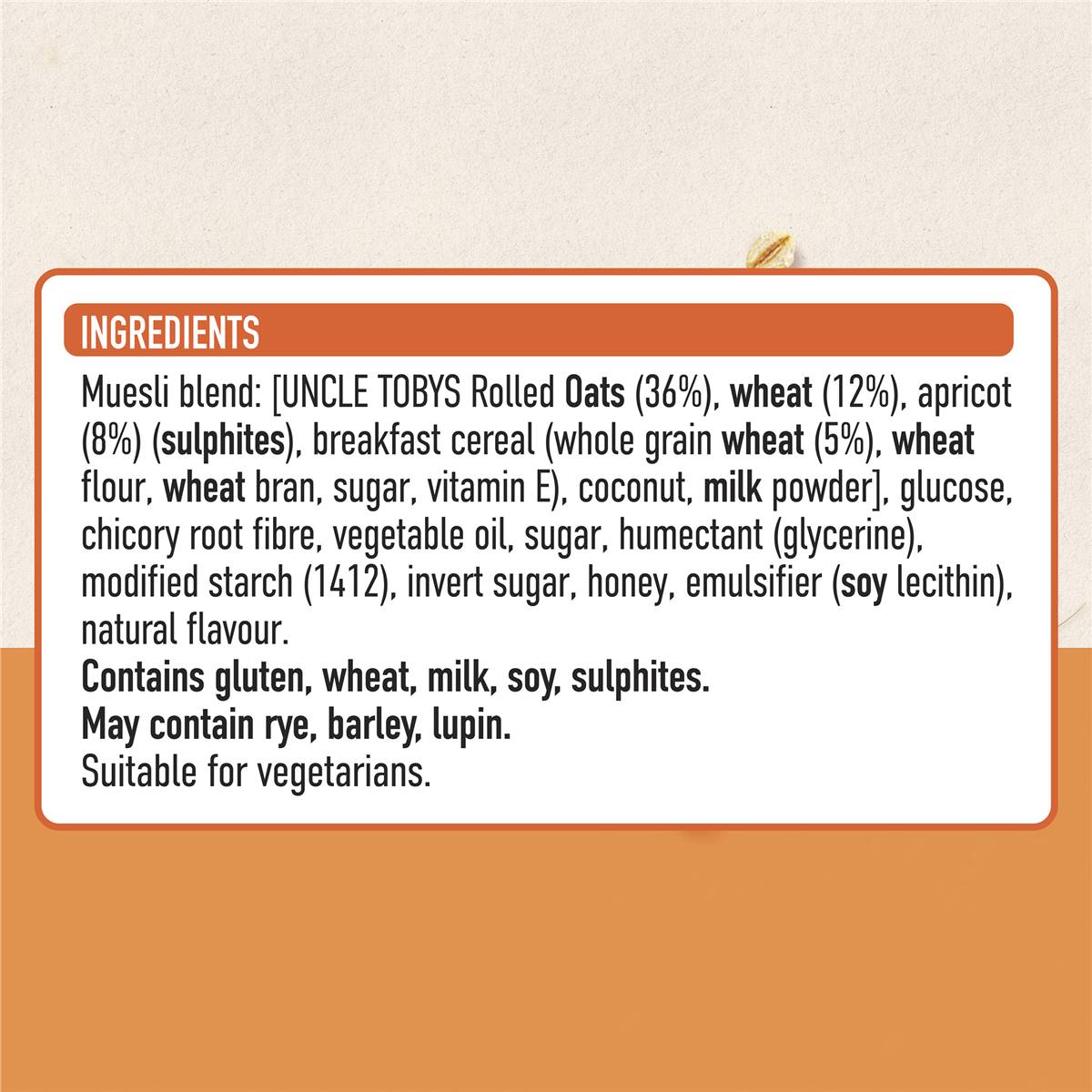 Uncle Toby's Chewy Apricot Muesli Bars 185g