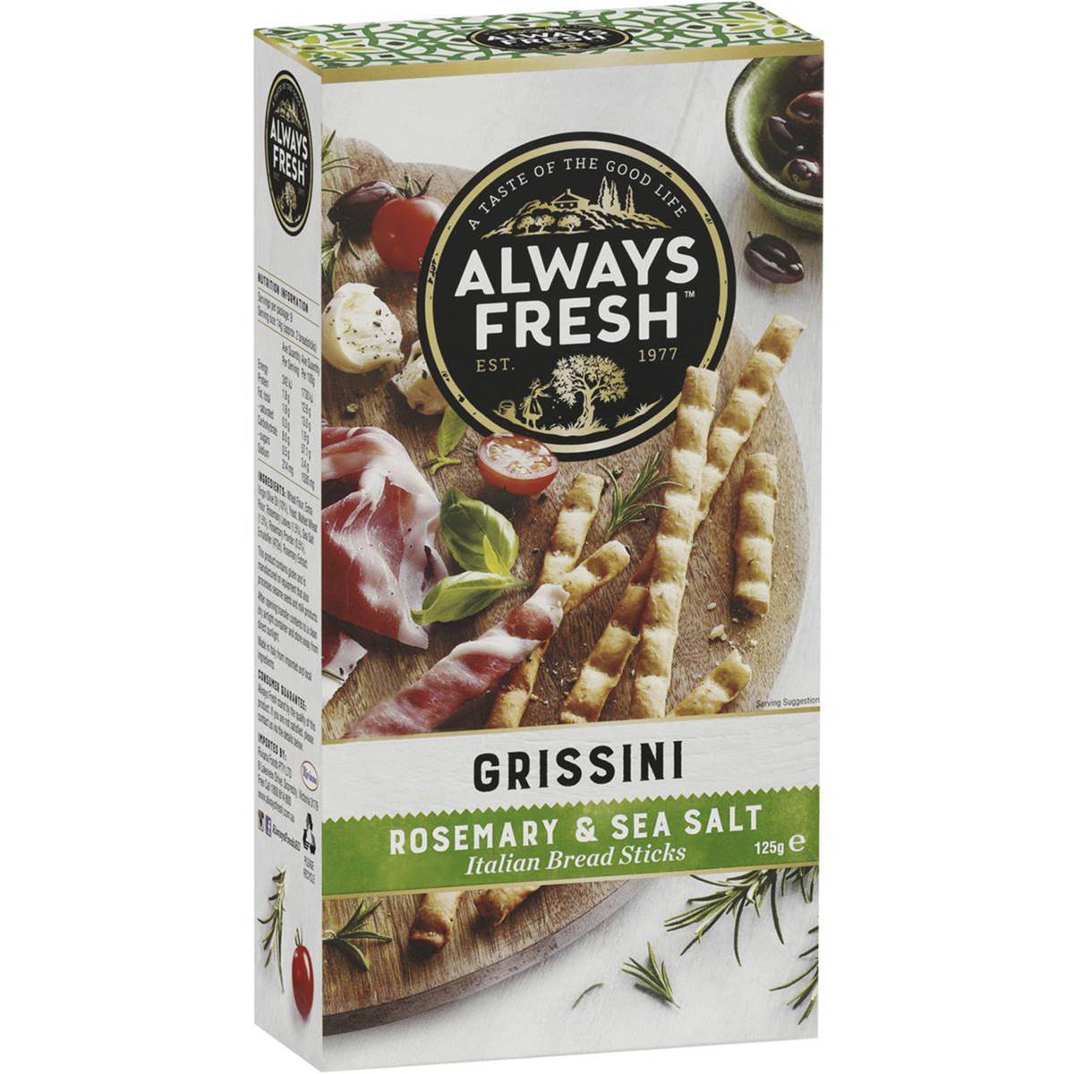 Always Fresh Grissini Sea Salt & Rosemary 125g
