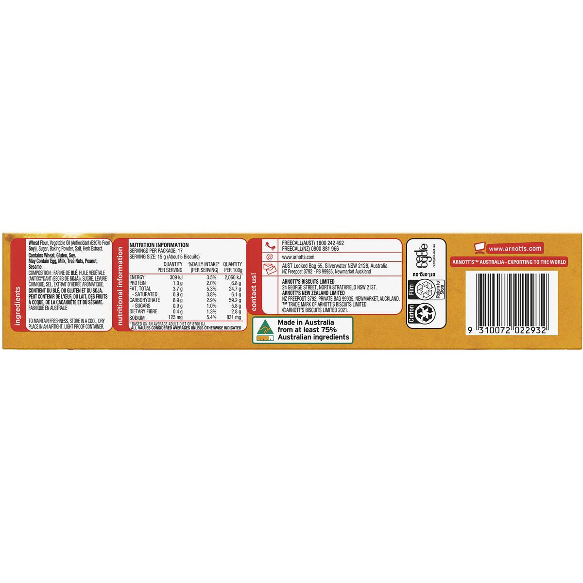 Arnott's Jatz Clix Biscuits