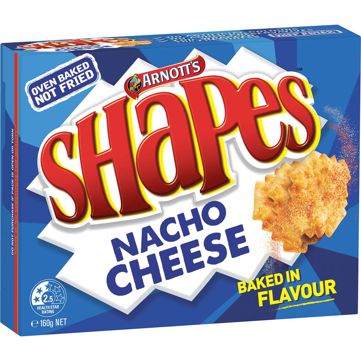 Arnott's Shapes Nacho Cheese Crackers 160g