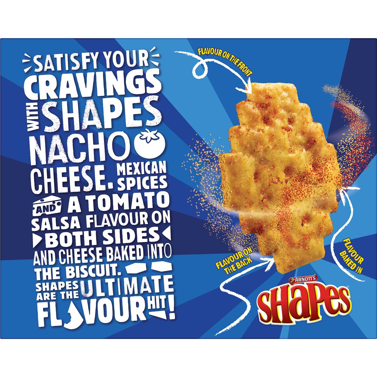 Arnott's Shapes Nacho Cheese Crackers 160g