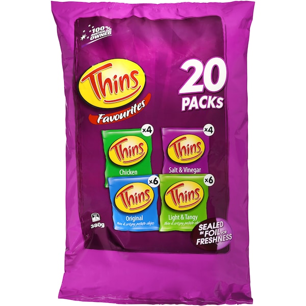 Thins Potato Chips Variety Multipack 380g