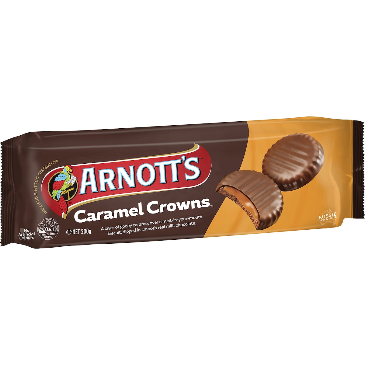 Arnotts Caramel Crowns Chocolate Biscuits 200g