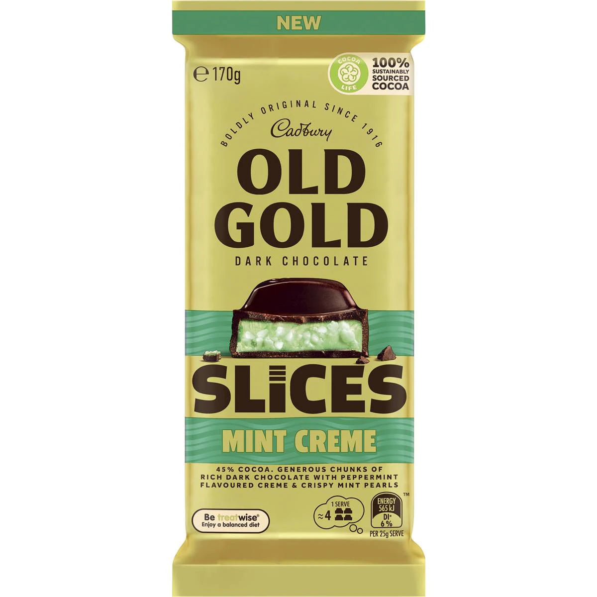Cadbury Old Gold Mint Creme Slices Dark Chocolate 176g