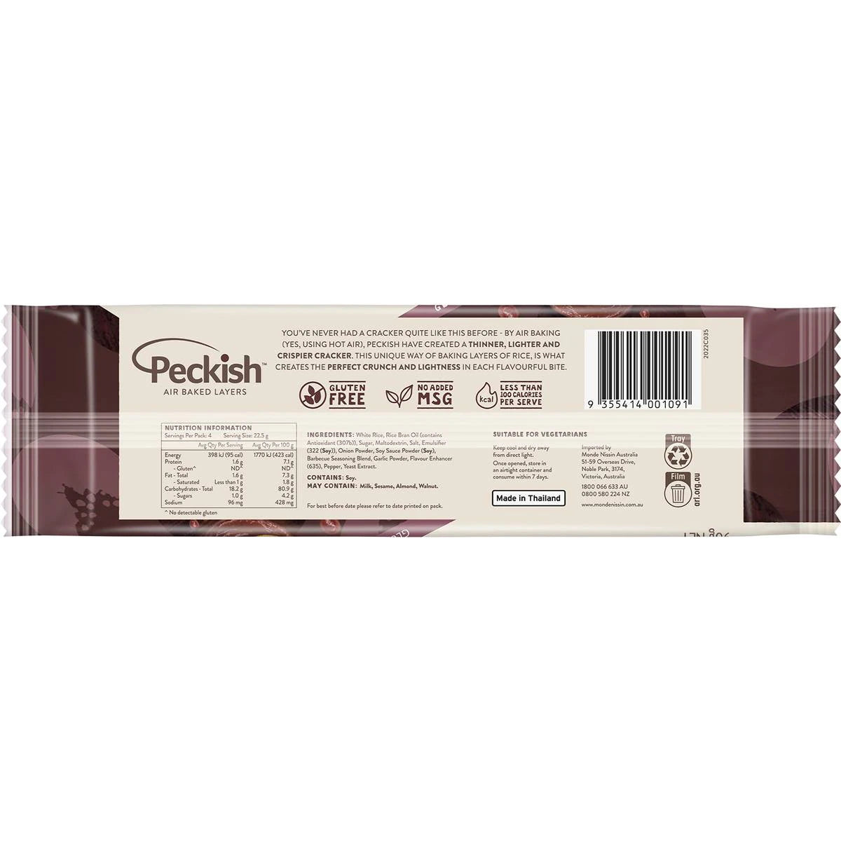 Peckish Tangy BBQ Rice Crackers 90g