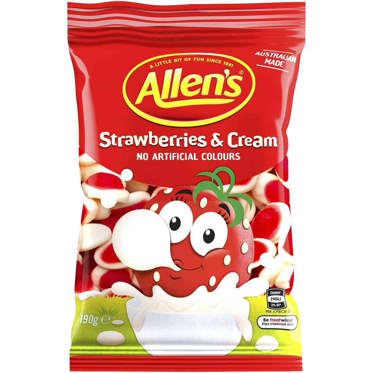 Allen's Strawberries & Cream 190gm