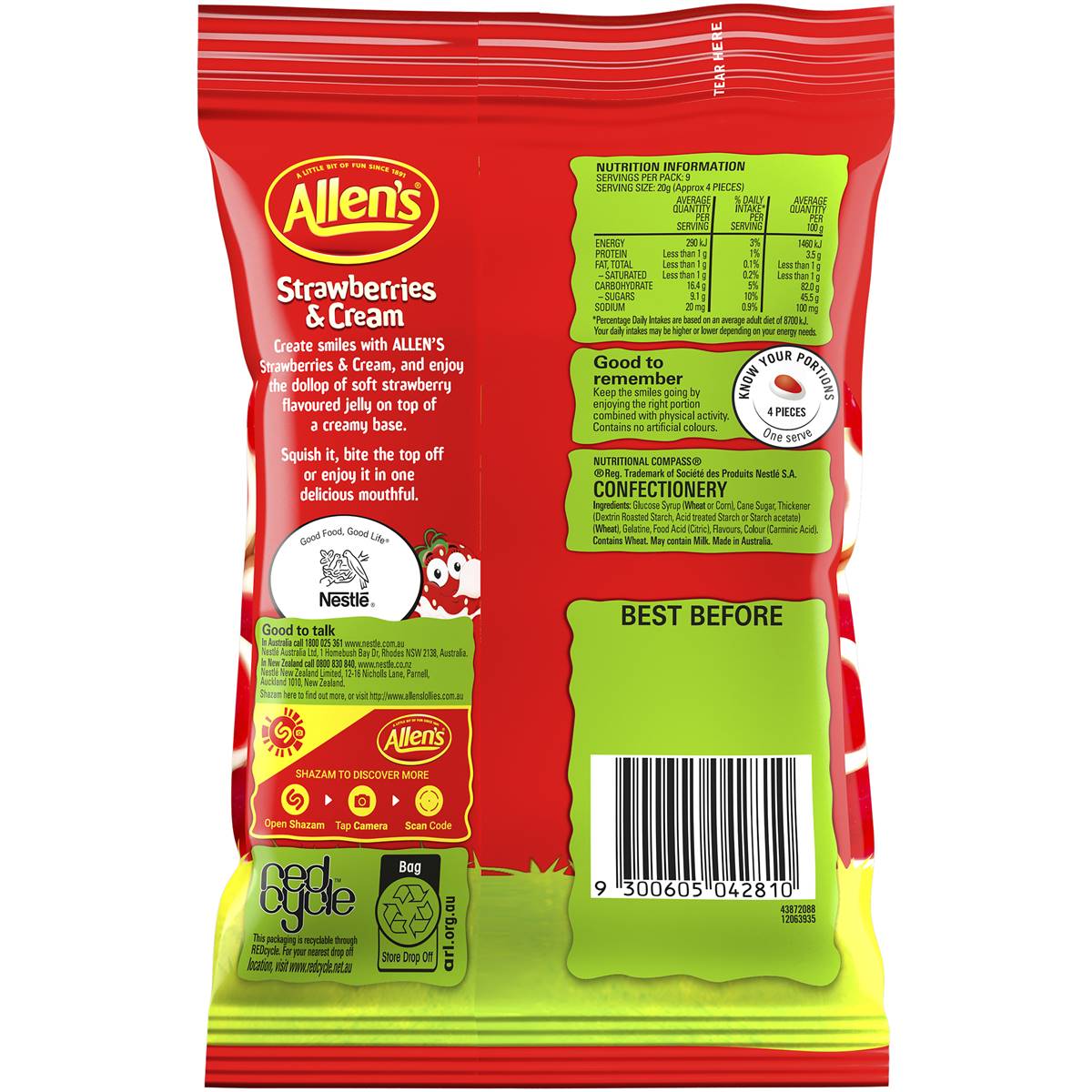 Allen's Strawberries & Cream 190gm