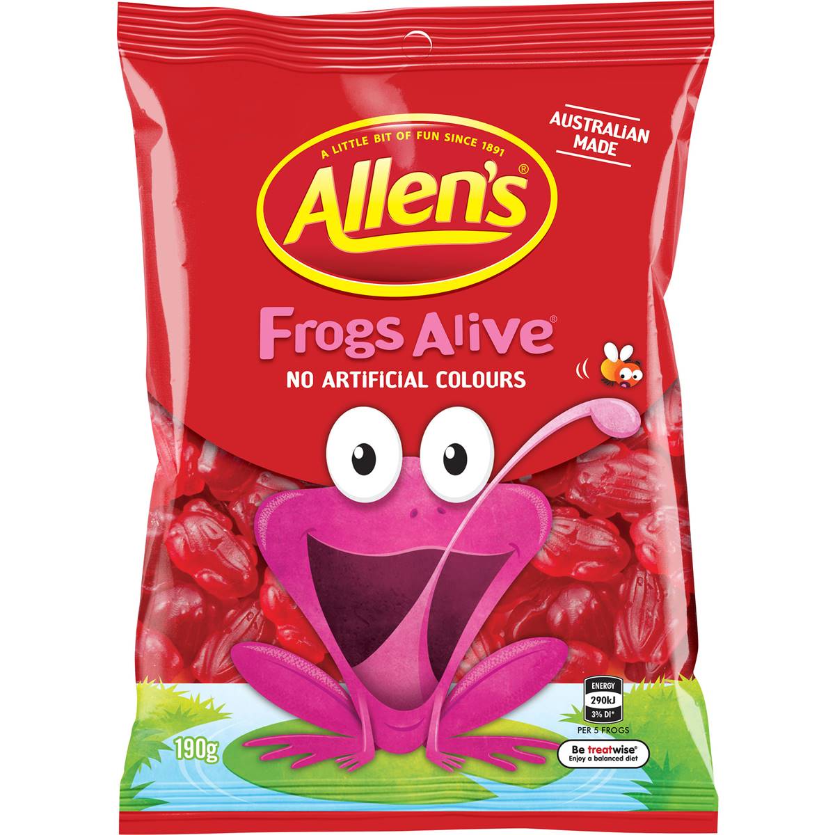 Allens Frogs Alive Lollies Bag 190g