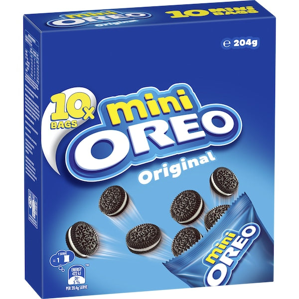 Oreo Mini Original Cookies Multipack 10 Pack PAC-MAN box 204g