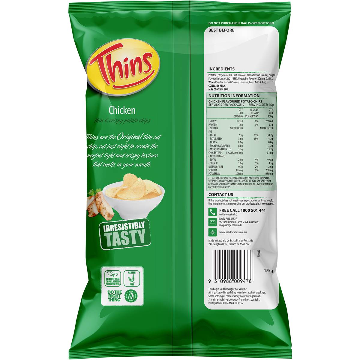 Thins Chips Chicken 175gm