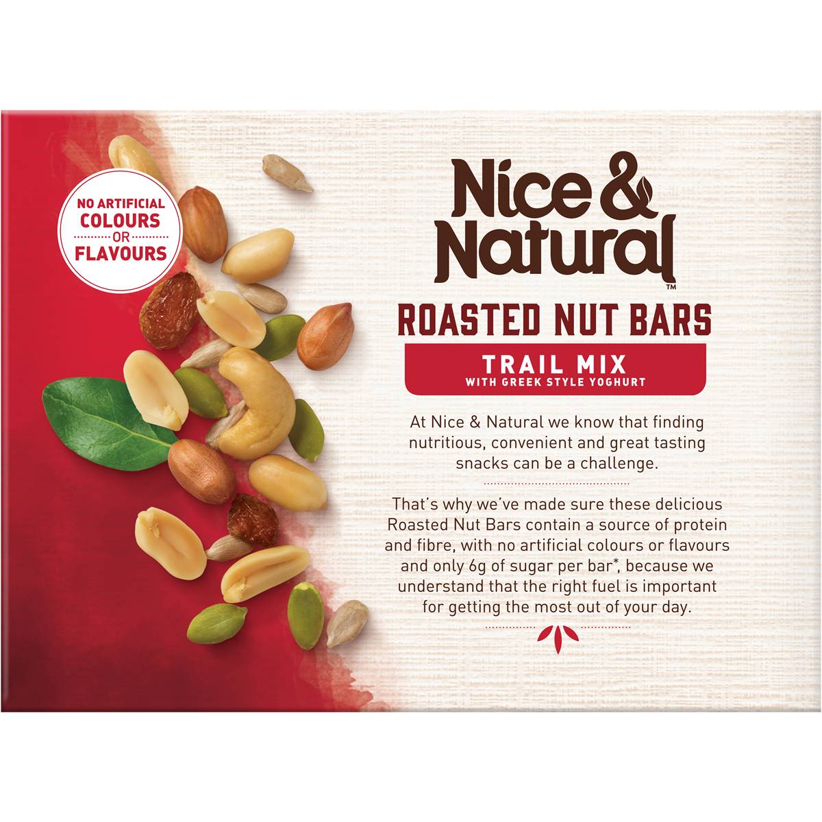 Nice & Natural Roasted Nut Bar Trail Mix 6 Bars