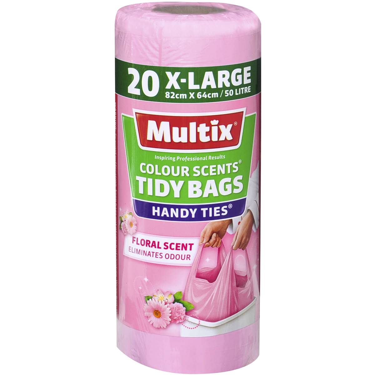 Multix Kitchen Tidy Bags X-large Colour Scents 50l 20 Pack