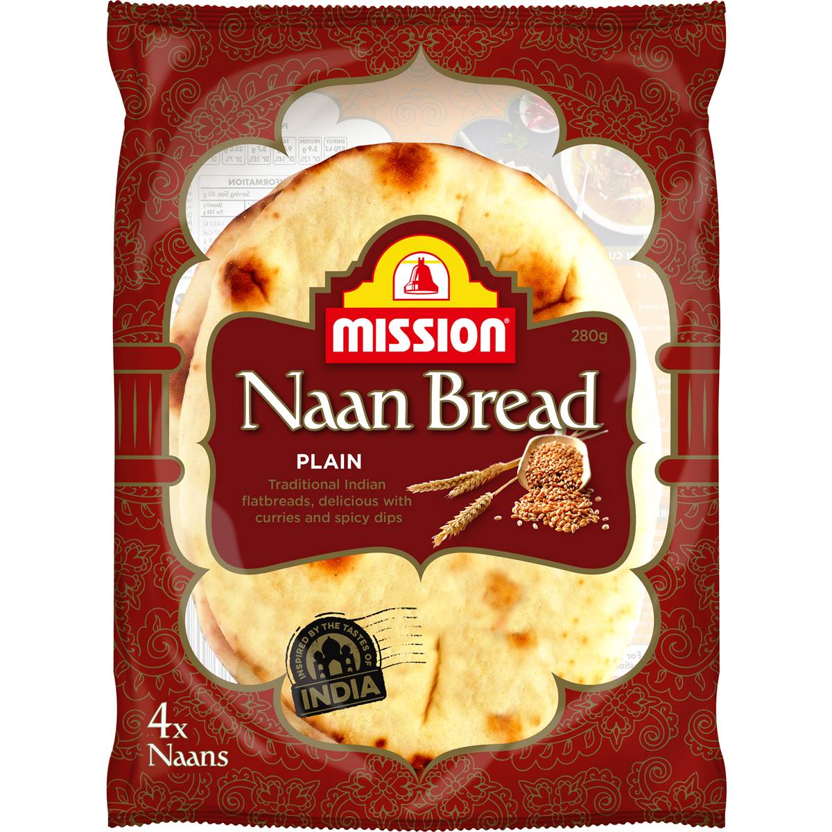 Mission Mini Naan Bread Plain 240g