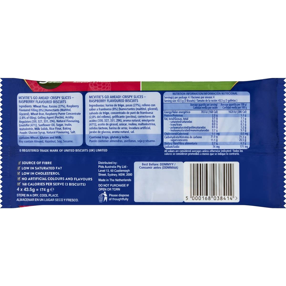 McVitie's Go Ahead Crispy Slices Raspberry 174g