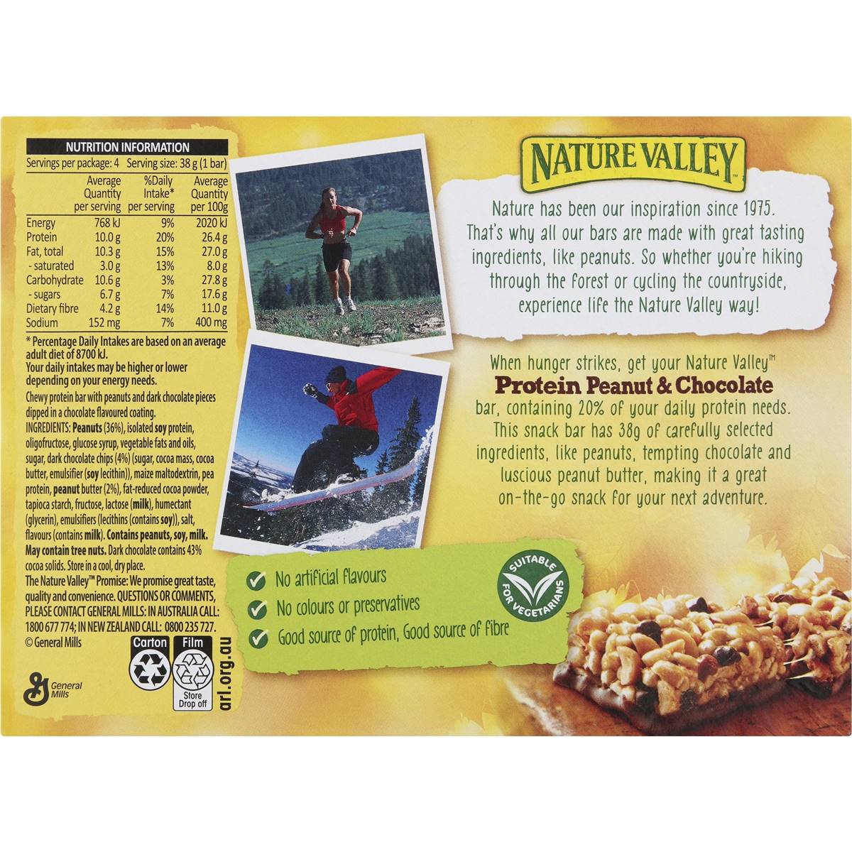 Nature Valley Peanut & Chocolate Protein Nut Bars 4 pack