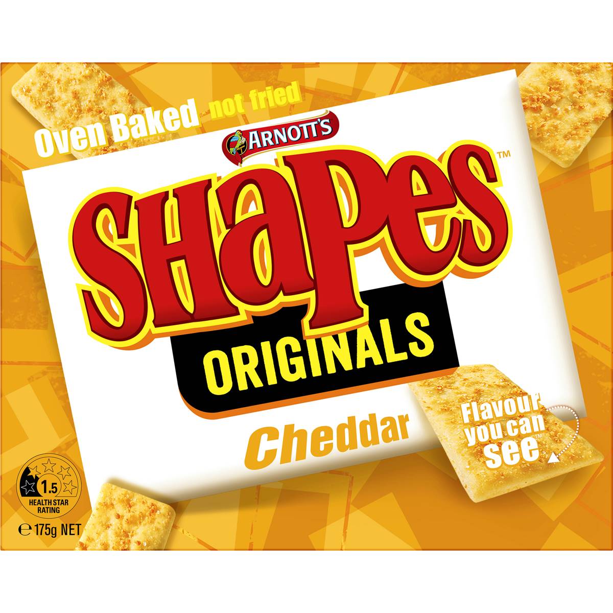 Arnott's Shapes Cheddar Crackers 175g