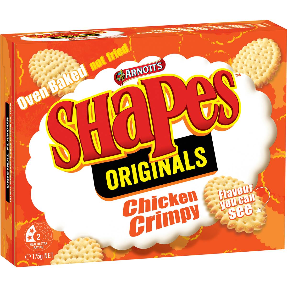 Arnott's Shapes Chicken Crimpy Crackers 175gm