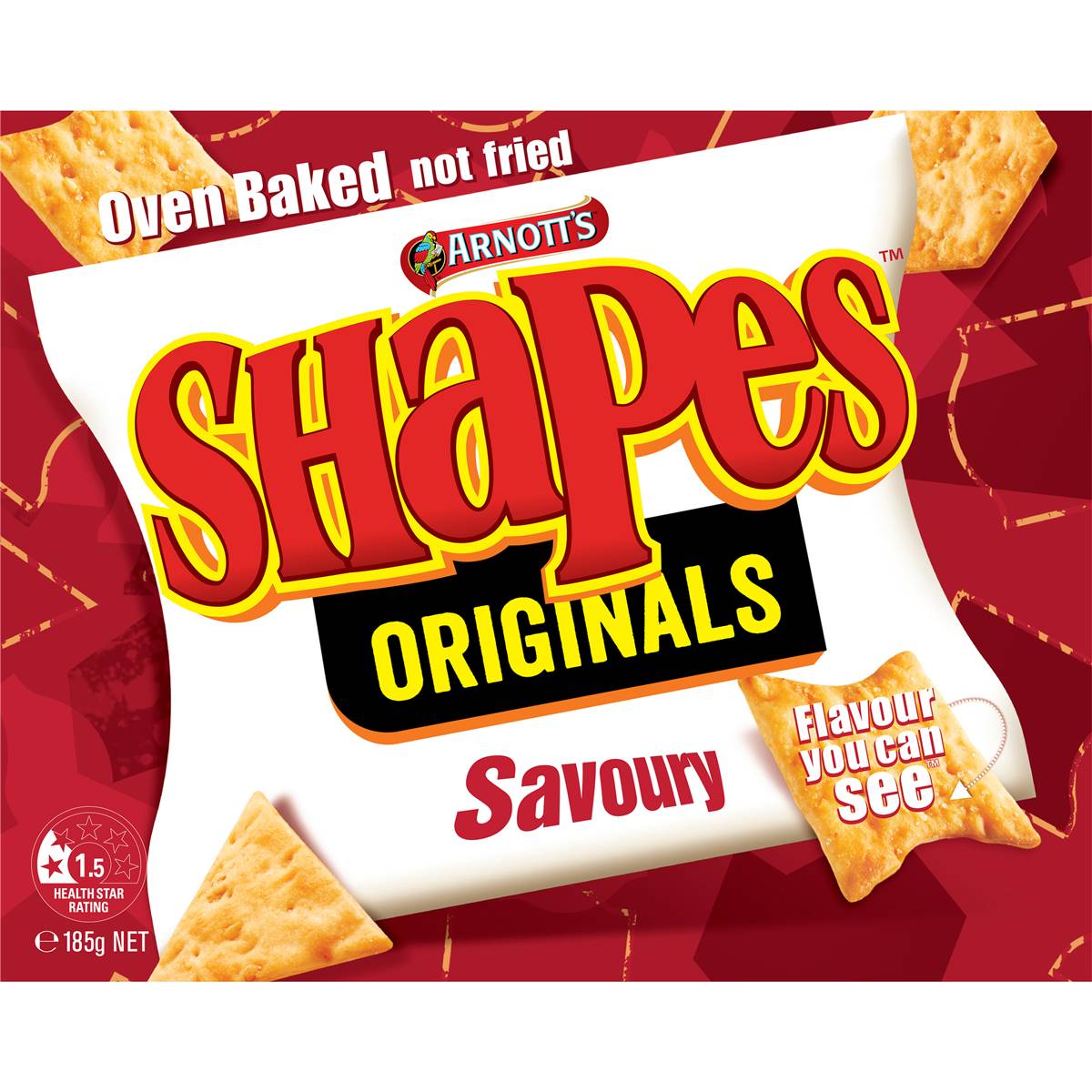 Arnott's Shapes Savoury Crackers 185g