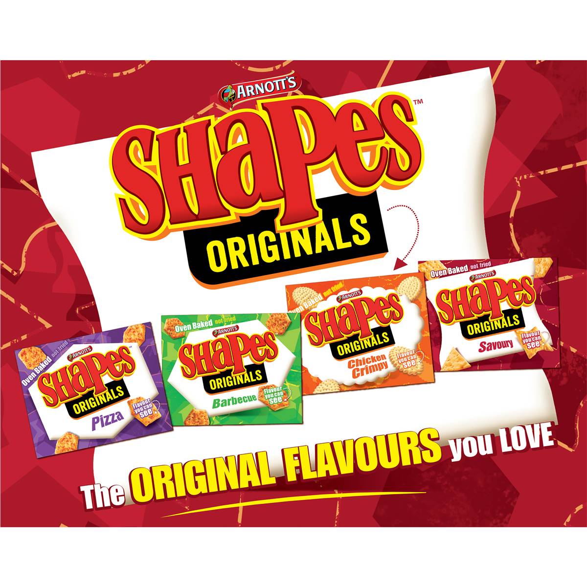 Arnott's Shapes Savoury Crackers 185g