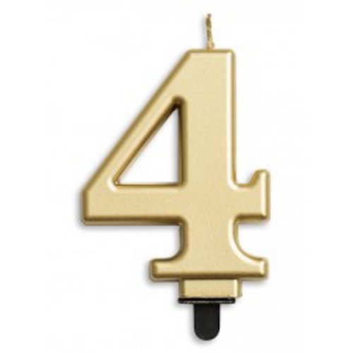 Amscan Number 4 Gold Jumbo Candle 1 Piece