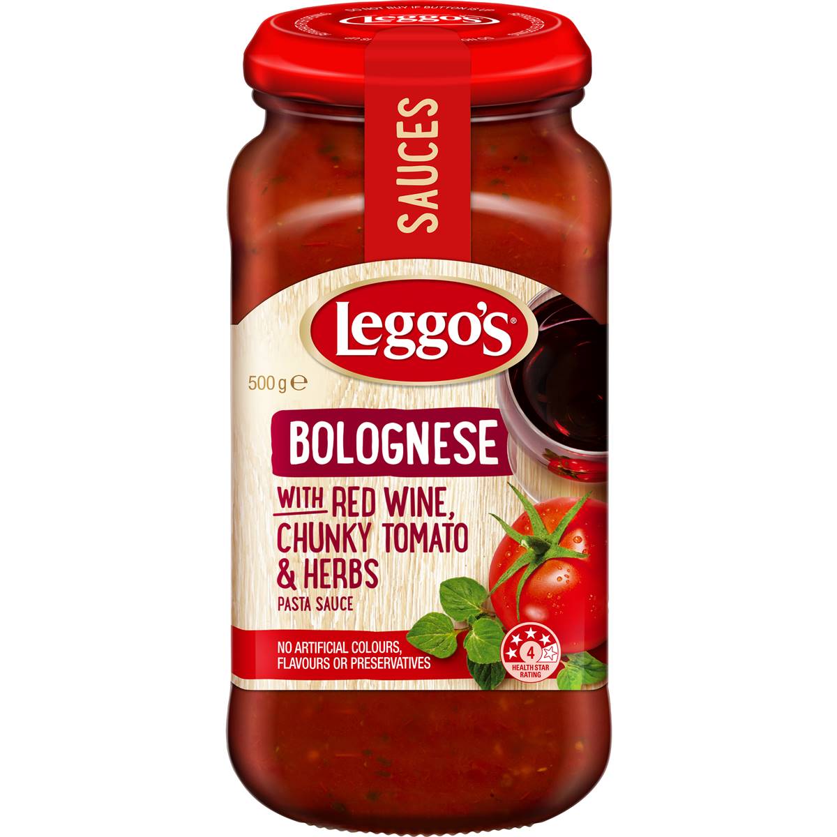Leggos Pasta Sauce Bolognese Red Wine 500g