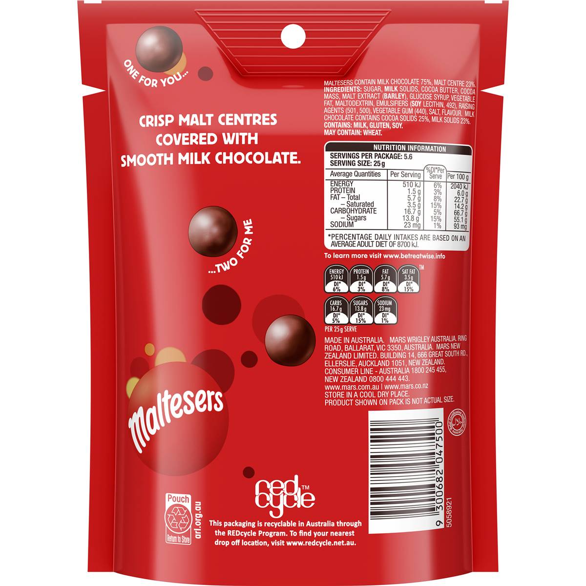 Maltesers Milk Chocolate Bag Medium 140g